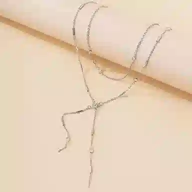 饰伴 夏季新款潮小众设计性感辣妹细链套装 身体装饰链 女款