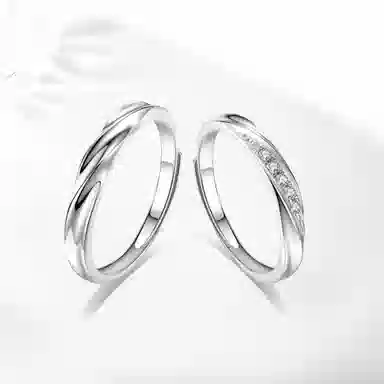 饰伴 【共度爱河·环守余生】精致高级小众开口可调节好运戒 合金 戒指 男女同款情侣款