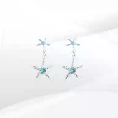 饰伴 大海星语 个性独特 精致气质优雅 精致高级 小众设计日常百搭 #好运 合金 耳钉 男女同款情侣款