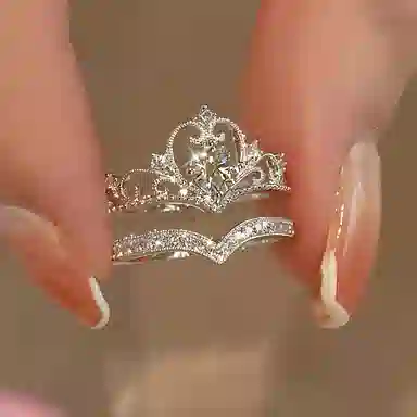 饰伴 加冕皇冠 可摘星辰 可一对组合单戴 戒指 男女同款情侣款