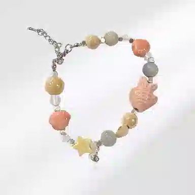 饰伴 小鱼夏日缤纷色彩多巴胺小众可爱手饰 手链 女款