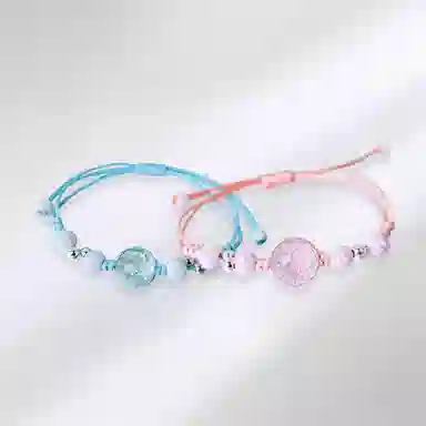 饰伴 繁星记忆运平安喜乐 如意优雅小众国风手工编织手绳 琉璃 手链 男女同款情侣款