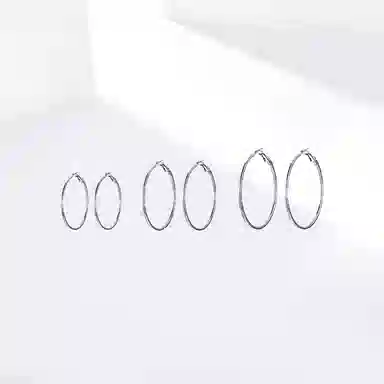 饰伴  扩象之环  冷淡风银色气质韩版时尚小众夸张圈圆轻奢高级日常百搭 #好运 合金 耳环 女款