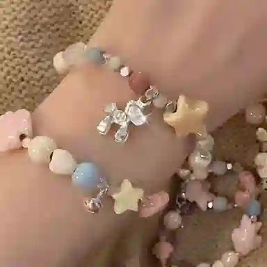 饰伴 小鱼夏日缤纷色彩多巴胺小众可爱手饰 手链 女款