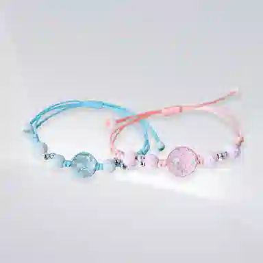 饰伴 繁星记忆运平安喜乐 如意优雅小众国风手工编织手绳 琉璃 手链 男女同款情侣款