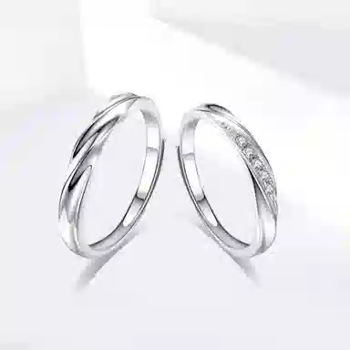 饰伴 【共度爱河·环守余生】精致高级小众开口可调节好运戒 合金 戒指 男女同款情侣款