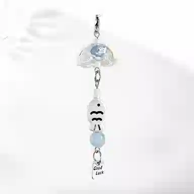 饰伴 游灵小鱼挂饰幸运小鱼 日常百搭 书包钥匙 小众设计日常百搭 合金 挂件 男女同款情侣款