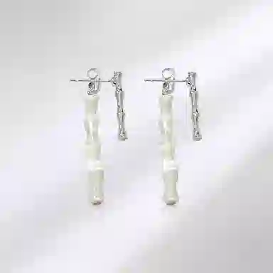 饰伴 清音摇曳  新中式复古轻奢通勤优雅竹节优雅精致 春夏秋冬可爱国潮 合金 亚克力 耳环 女款