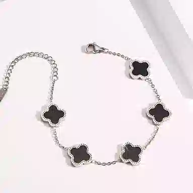 饰伴 幸运系列  四叶草 高级感轻奢小众 可调节 钛钢 手链 女款
