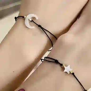 饰伴 月下流星系列 星月交辉  精致复古手链男女一对情侣同款 可调节闺蜜精美礼盒 手链 女款