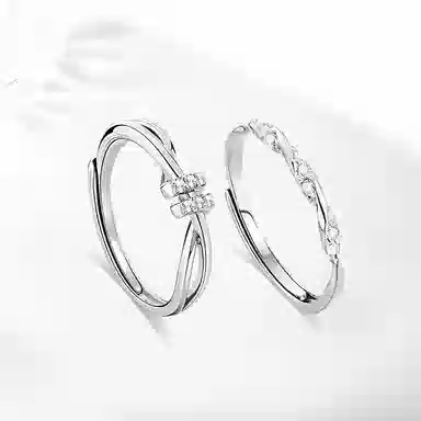 饰伴 星辰与月光般温柔 精致高级小众开口可调节 #好运 合金 戒指 男女同款情侣款