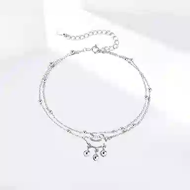 饰伴 皎锁铃光高级感 精致轻奢小众设计日常百搭  #好运 合金 脚链 男女同款情侣款