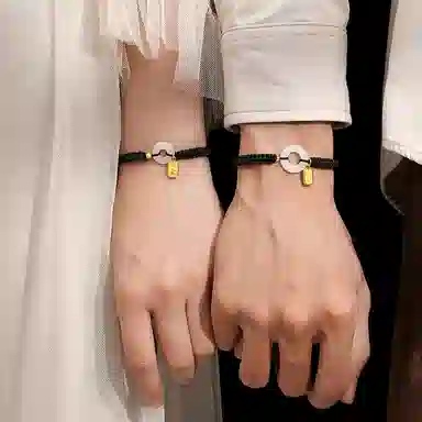 饰伴 转运平安扣国风复古平安扣小众设计手编绳如意手绳 琉璃 手链 男女同款情侣款