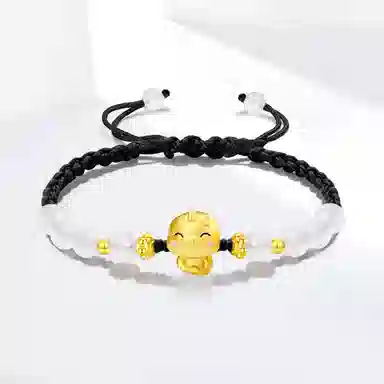 饰伴 幸运蛇十全十美手绳 旺桃花新中式国风 潮流转运生肖顺利编织 琉璃 手链 男女同款情侣款