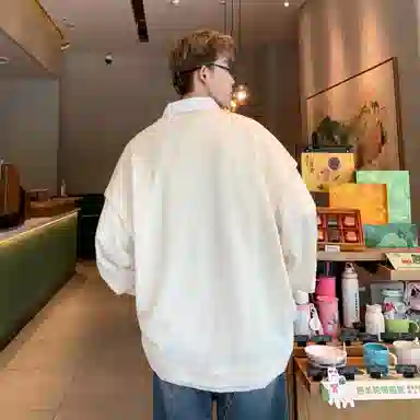 悍戈 美式复古简约宽松假两件字母刺绣长袖通勤卫衣 男女同款