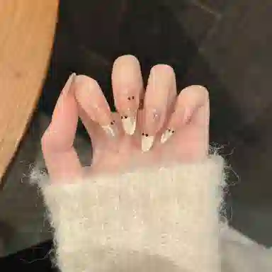 韵月乔 金秋樱桃猫眼  穿戴甲 长款金色渐变 纯欲
