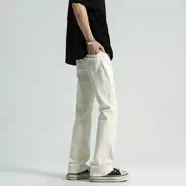 布客行 美式高街复古水洗做旧多种版型设计感百搭休闲裤牛仔裤 男女同款