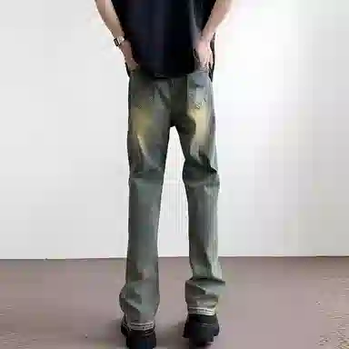 布客行 美式高街复古水洗做旧多种版型设计感百搭休闲裤牛仔裤 男女同款