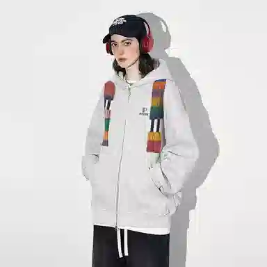 PISYPOX Boxy Fit Zip Hoodie