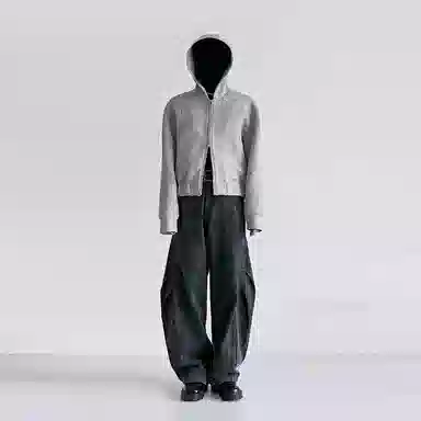 虫小绿 高级感重磅连帽宽松纯色拉链简约开衫卫衣 男女同款