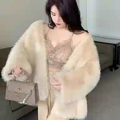 桴生 水貂绒狐狸毛秋冬时尚年轻款高腰宽松中长款加厚外套皮草 女款