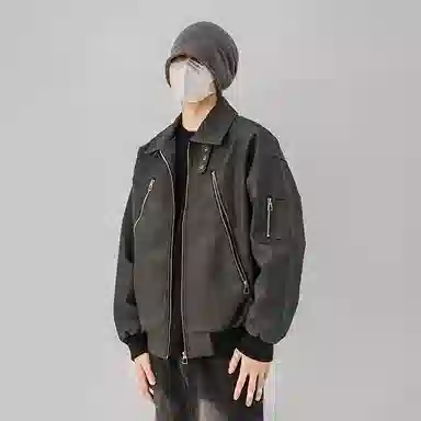 悍戈 美拉德风短款设计感飞行员工装巴恩风防风长袖夹克 男女同款