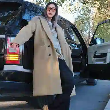 Kawasaki Black Wool Coat