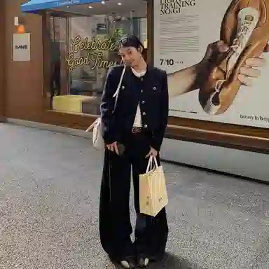 桴生 韩系法式融合小香风短款通勤长袖夹克 女款
