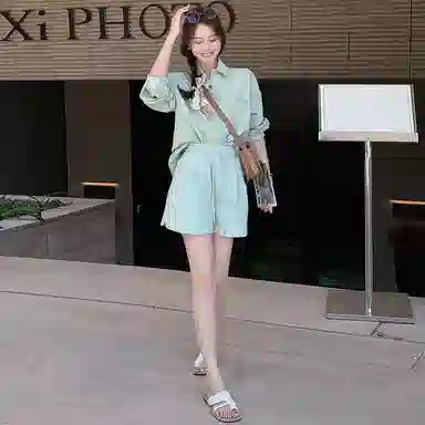 美洋 纯色简约宽松休闲短裤 女款