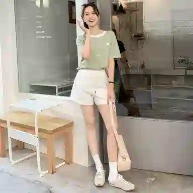 美洋 纯色简约宽松休闲短裤 女款