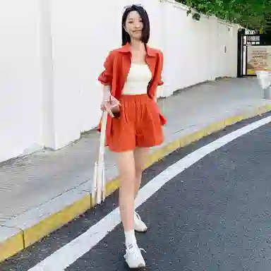 美洋 纯色简约宽松休闲短裤 女款