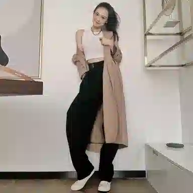 美洋 复古白色内搭打底修身弹力针织短款纯色圆领休闲吊带背心 女款