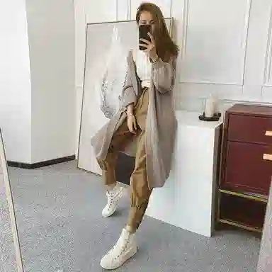 美洋 复古白色内搭打底修身弹力针织短款纯色圆领休闲吊带背心 女款