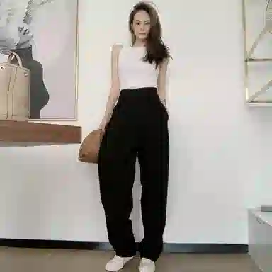 美洋 复古白色内搭打底修身弹力针织短款纯色圆领休闲吊带背心 女款