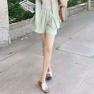 美洋 纯色简约宽松休闲短裤 女款