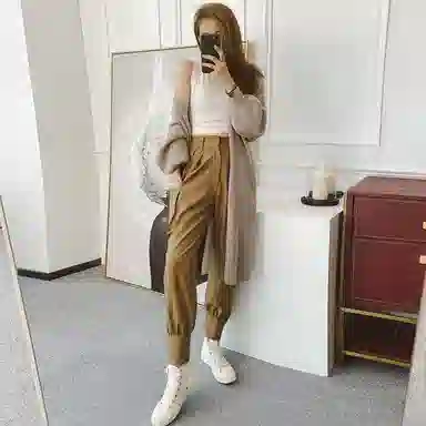 美洋 复古白色内搭打底修身弹力针织短款纯色圆领休闲吊带背心 女款