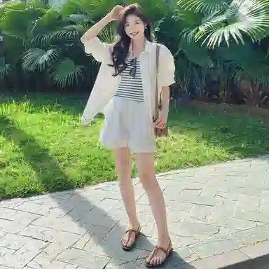 美洋 纯色简约宽松休闲短裤 女款