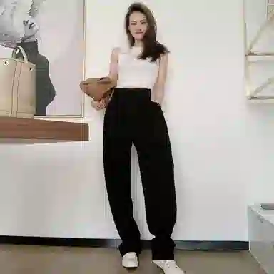 美洋 复古白色内搭打底修身弹力针织短款纯色圆领休闲吊带背心 女款