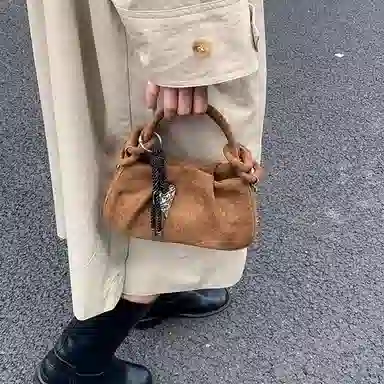 JANE KLAIN Vintage Suede Cloud Bag