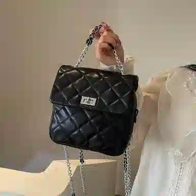 JANE KLAIN Quilted Chain Backpack