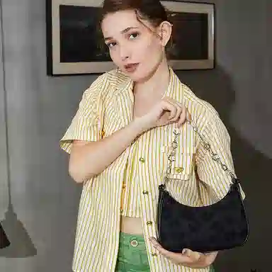 Jane Klain Blue Floral Chain Bag