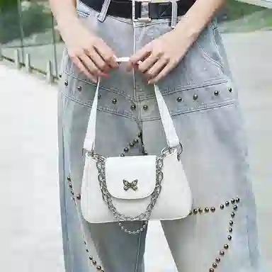 Jane Klain Baguette Bag Off-White