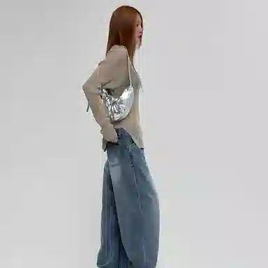 Jane Klain Denim Shoulder Bag