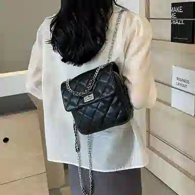 JANE KLAIN Quilted Chain Backpack