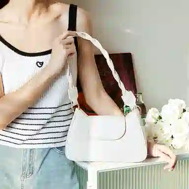 Jane Klain Woven Checkered Shoulder Bag