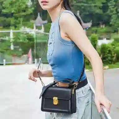 Jane Klain Retro Mini Bag Midnight Black/Chestnut Brown