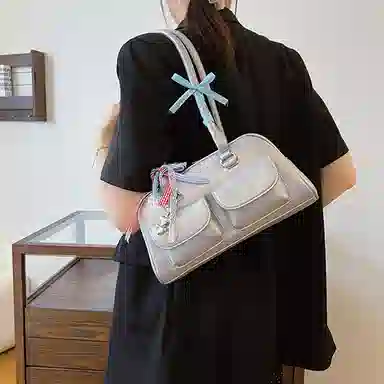 Jane Klain Silver Shoulder Bag