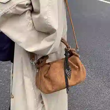 JANE KLAIN Vintage Suede Cloud Bag