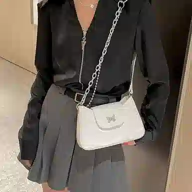 Jane Klain Baguette Bag Off-White