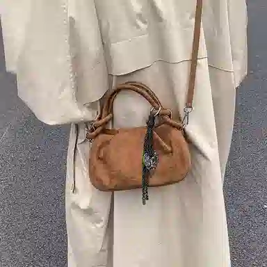 JANE KLAIN Vintage Suede Cloud Bag